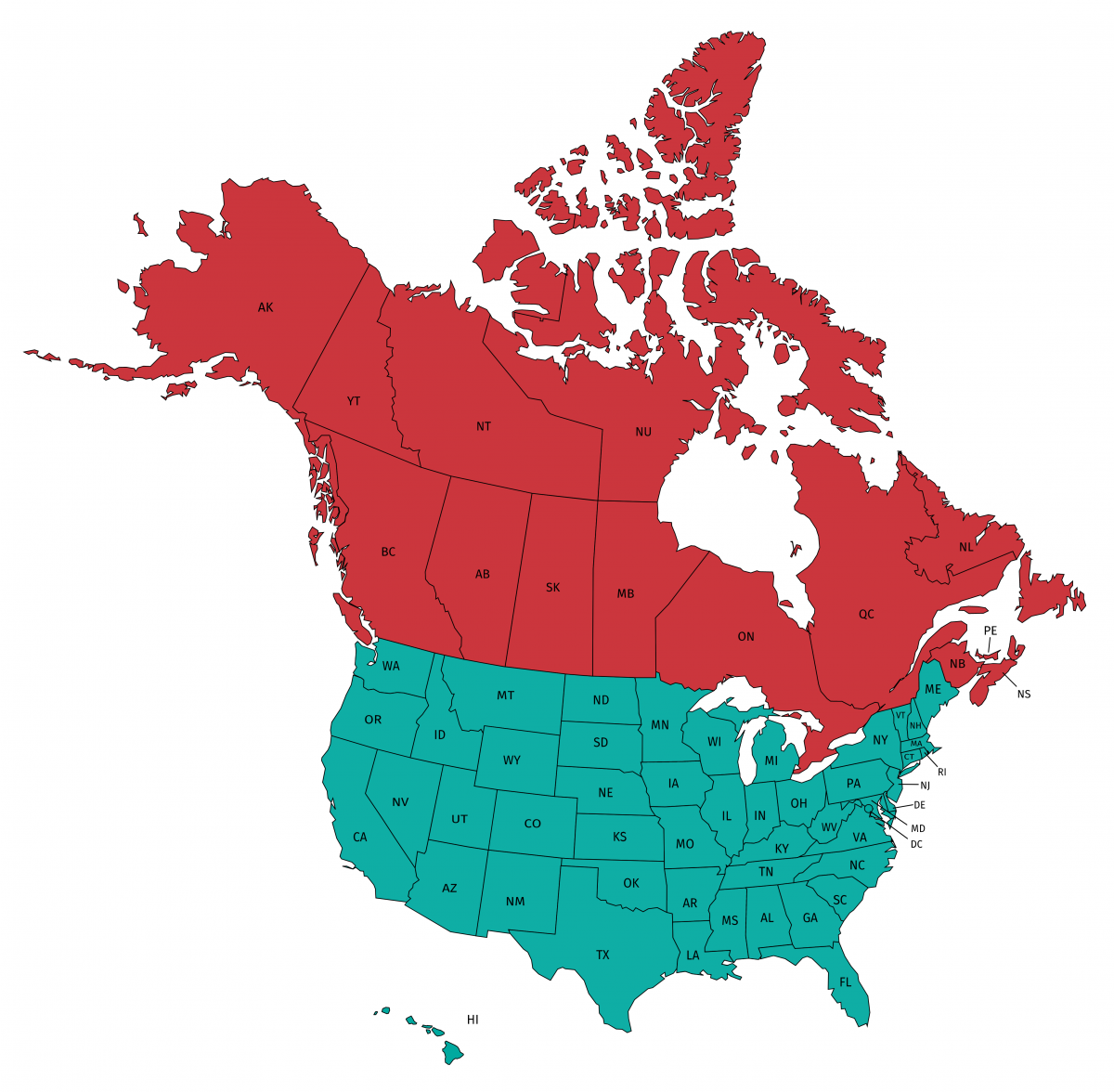 US and Canada Map | Re-TRAC Connect